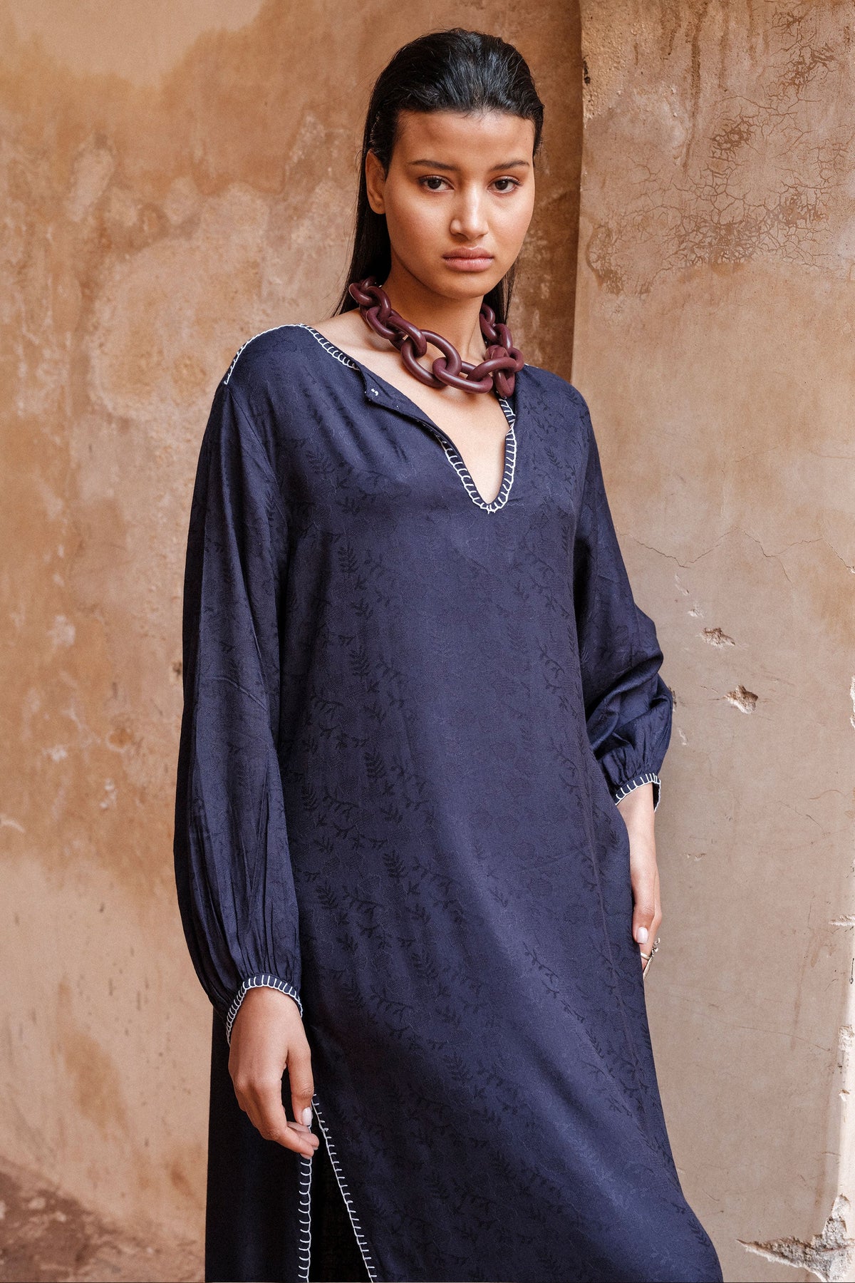 Komari Blue Kaftan in XS/S BLUE - Sustainable Fashion by KLEED LOUNGEWEAR