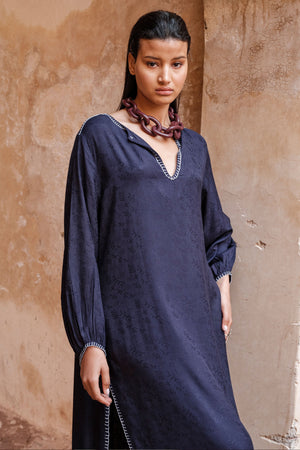 Komari Blue Kaftan in XS/S BLUE - Sustainable Fashion by KLEED LOUNGEWEAR