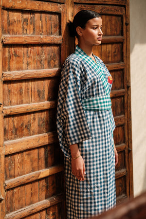 Ambar Blue Kimono in S/M BLUE - Sustainable Fashion by KLEED LOUNGEWEAR