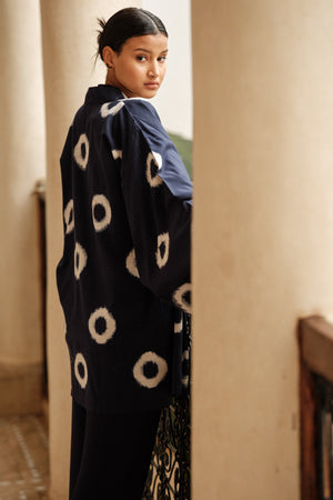 Blue Manda Short Kimono in S/M DARK BLUE - Sustainable Fashion by KLEED LOUNGEWEAR