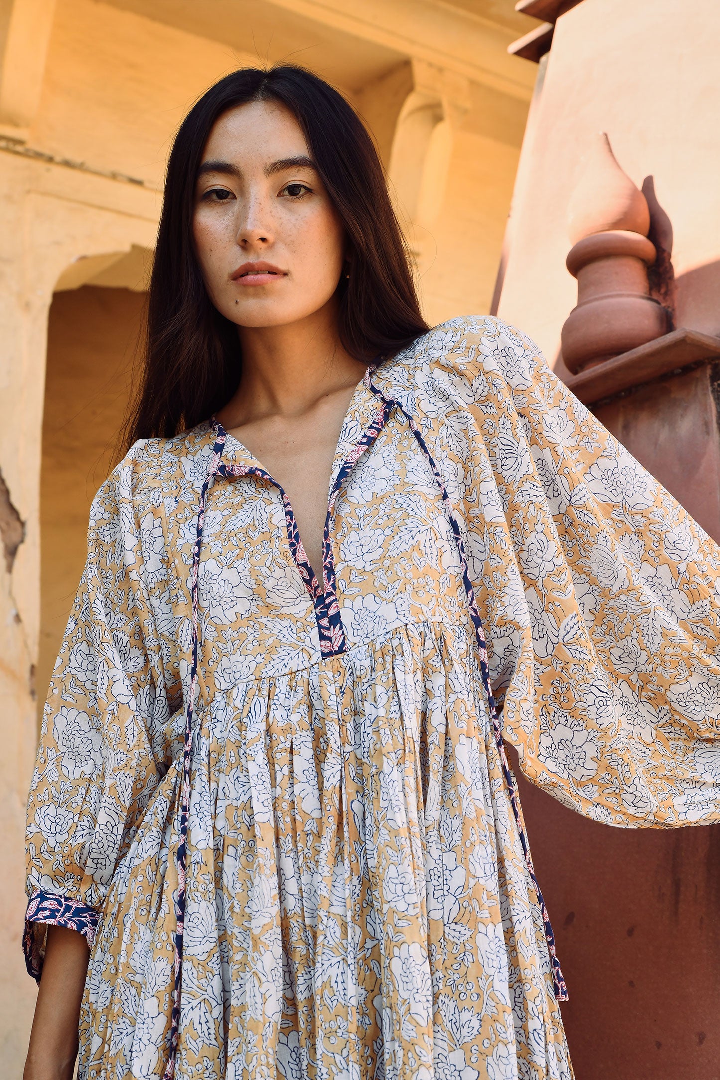 Kaala Yellow Midi Dress [KLEED]