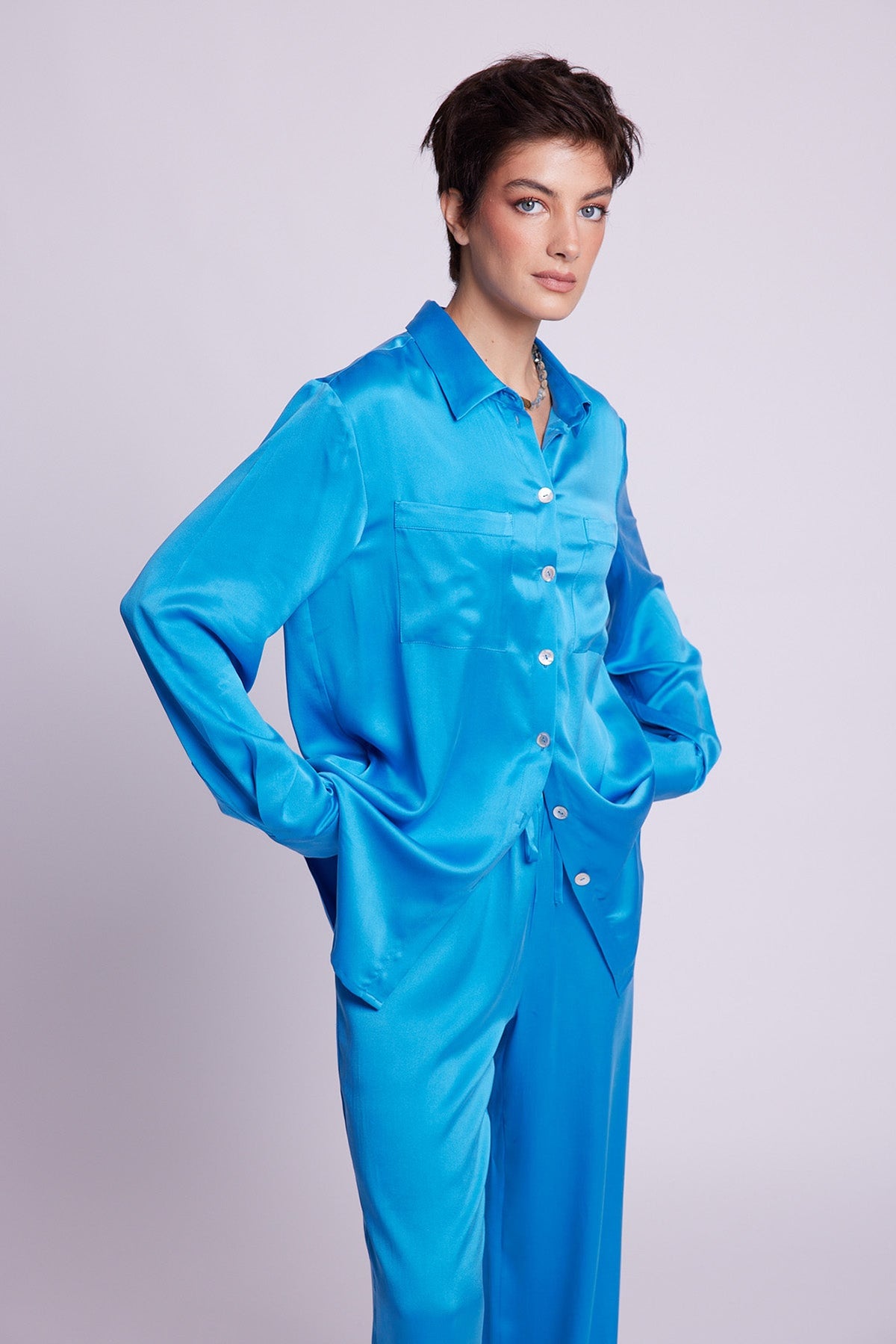 Jamun Blue Pyjama in EXTRA SMALL BLUE - Sustainable Fashion by KLEED LOUNGEWEAR