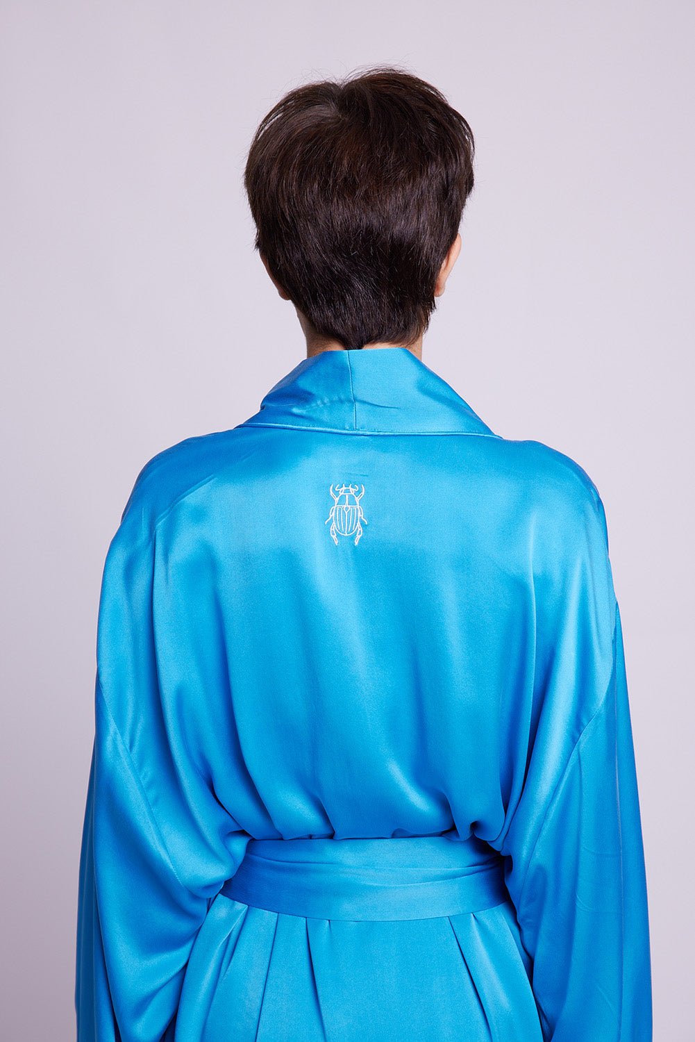 Jamun Blue Robe in SMALL BLUE - Sustainable Fashion by KLEED LOUNGEWEAR