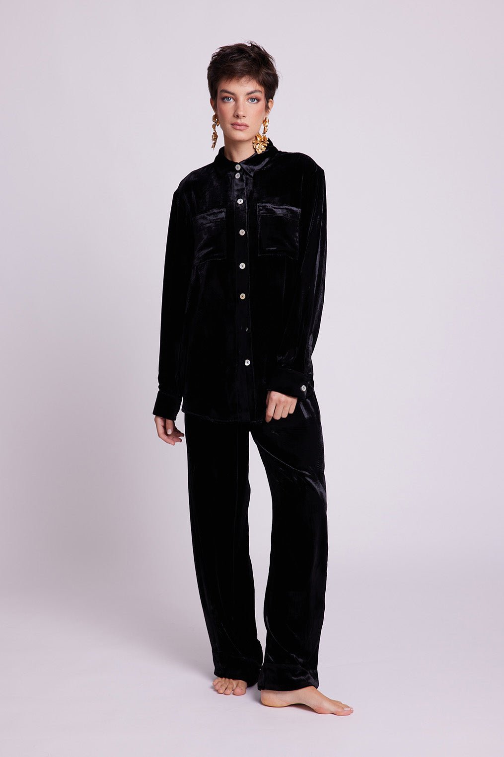 Neem Black Pyjama in EXTRA SMALL BLACK - Sustainable Fashion by KLEED LOUNGEWEAR