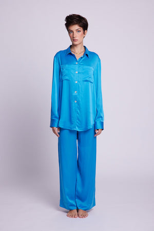 Jamun Blue Pyjama in EXTRA SMALL BLUE - Sustainable Fashion by KLEED LOUNGEWEAR