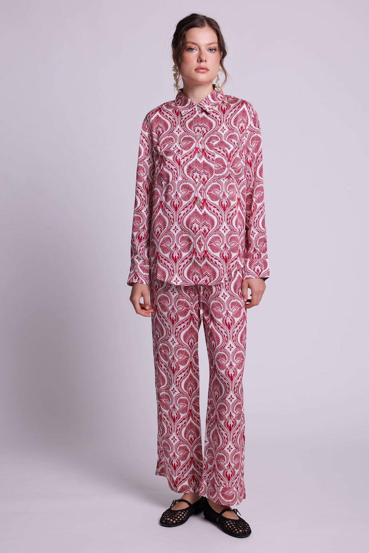 Kushee Red Pyjama in EXTRA SMALL RED - Sustainable Fashion by KLEED LOUNGEWEAR