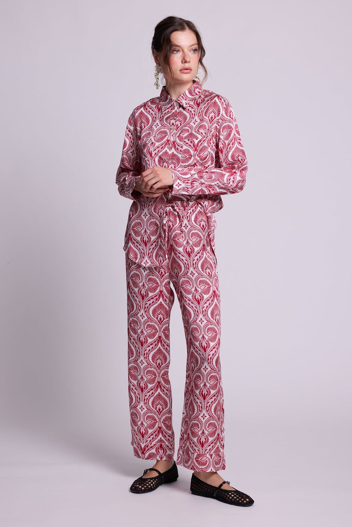 Kushee Red Robe in SMALL RED - Sustainable Fashion by KLEED LOUNGEWEAR
