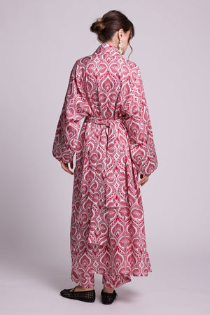 Kushee Red Robe in SMALL RED - Sustainable Fashion by KLEED LOUNGEWEAR