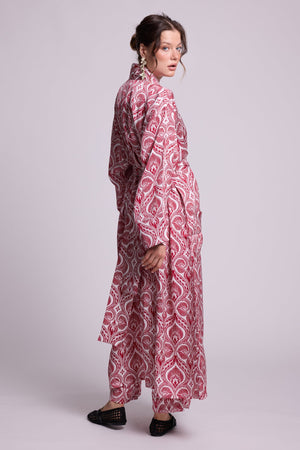 Kushee Red Robe in SMALL RED - Sustainable Fashion by KLEED LOUNGEWEAR