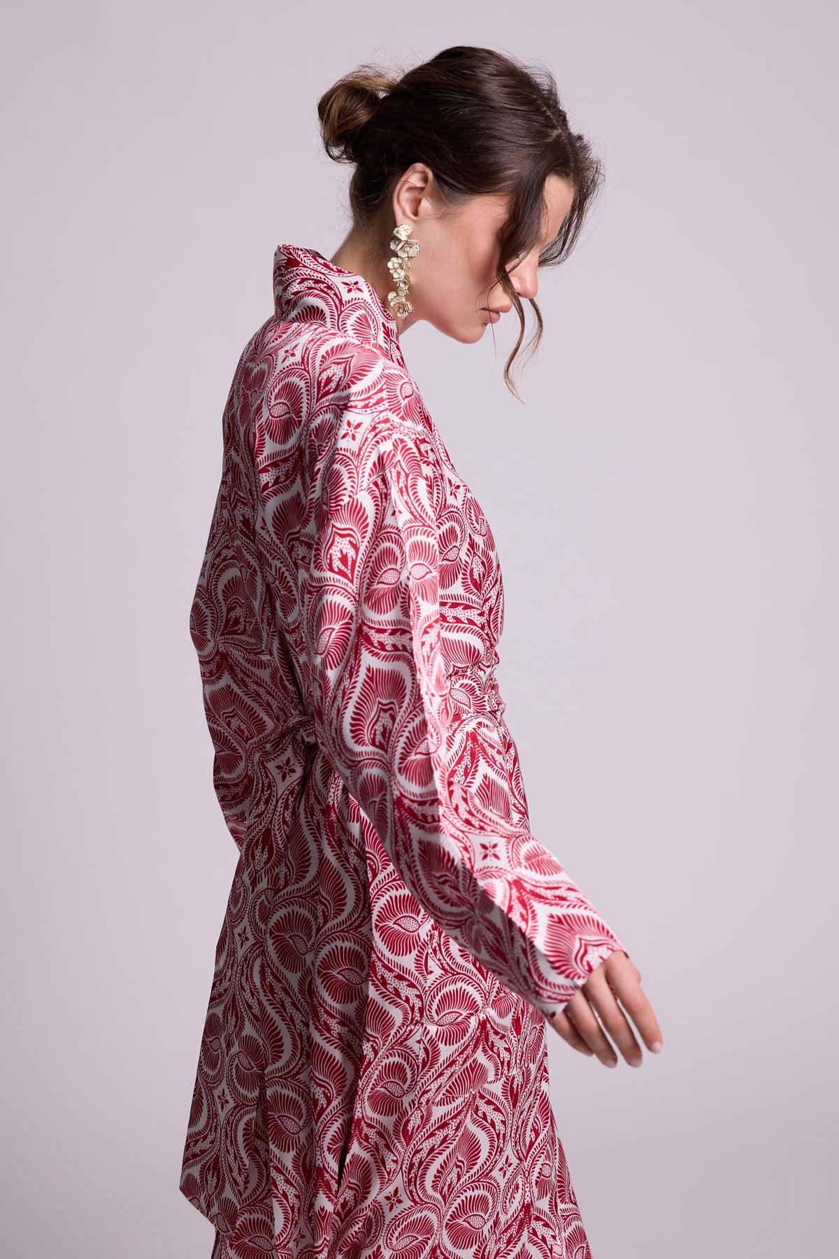 Kushee Red Robe in SMALL RED - Sustainable Fashion by KLEED LOUNGEWEAR
