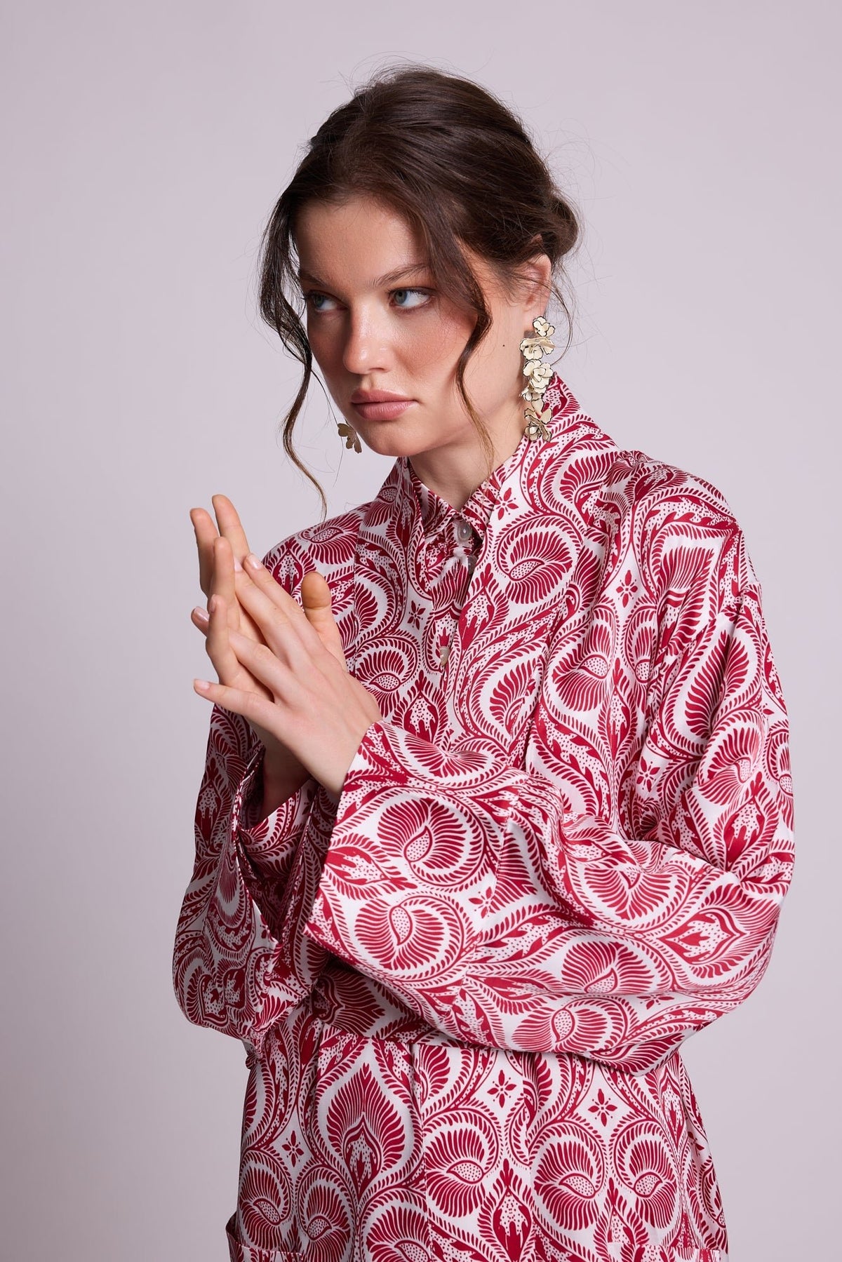 Kushee Red Robe in SMALL RED - Sustainable Fashion by KLEED LOUNGEWEAR