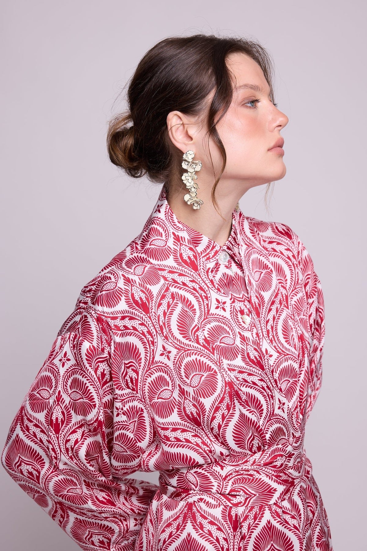 Kushee Red Robe in SMALL RED - Sustainable Fashion by KLEED LOUNGEWEAR