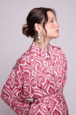 Kushee Red Robe in SMALL RED - Sustainable Fashion by KLEED LOUNGEWEAR