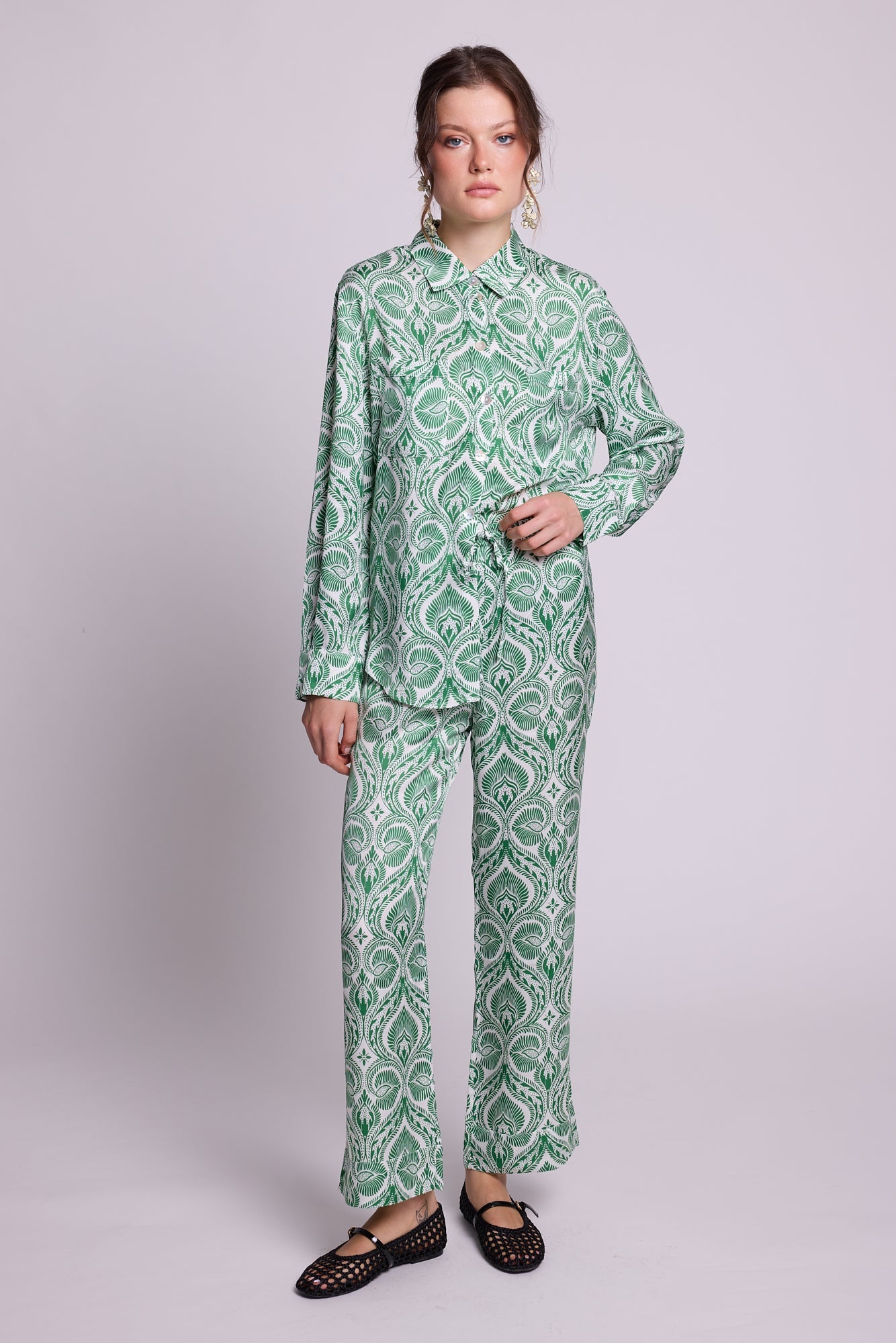 Kushee Green Pyjama in EXTRA SMALL GREEN - Sustainable Fashion by KLEED LOUNGEWEAR