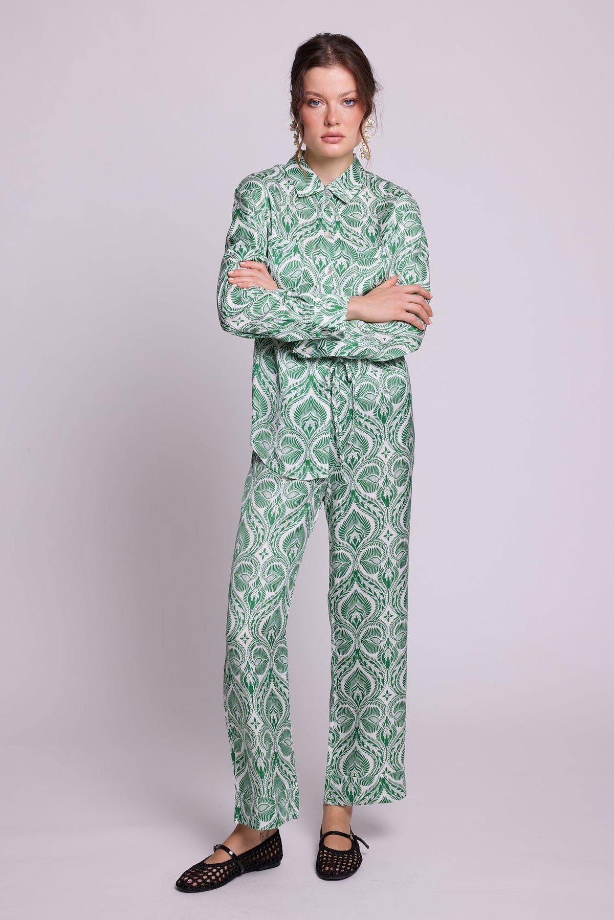 Kushee Green Robe in SMALL GREEN - Sustainable Fashion by KLEED LOUNGEWEAR