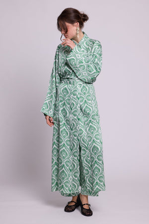 Kushee Green Robe in SMALL GREEN - Sustainable Fashion by KLEED LOUNGEWEAR