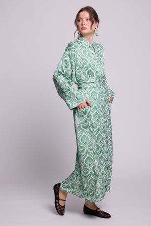 Kushee Green Robe in SMALL GREEN - Sustainable Fashion by KLEED LOUNGEWEAR