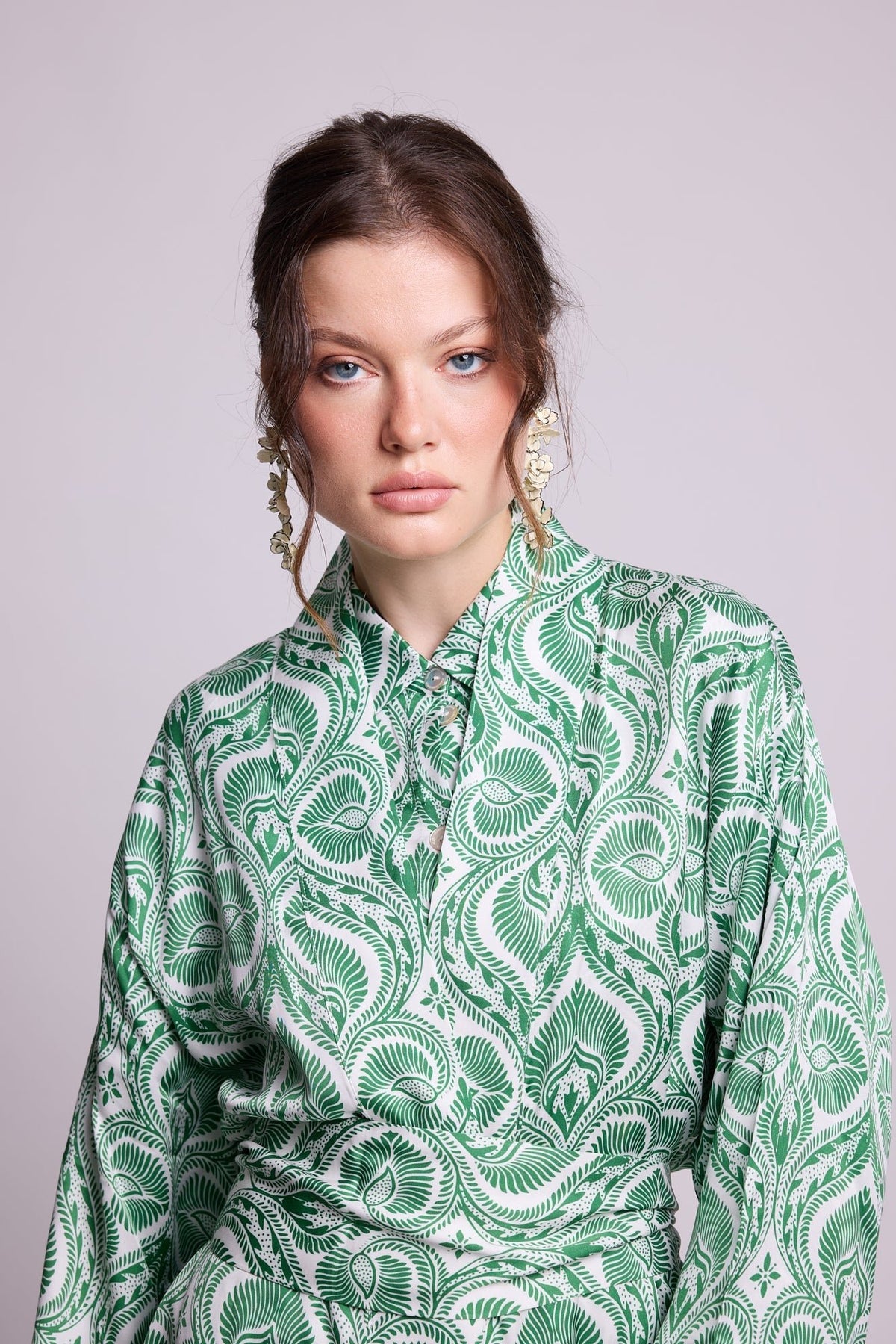 Kushee Green Robe in SMALL GREEN - Sustainable Fashion by KLEED LOUNGEWEAR