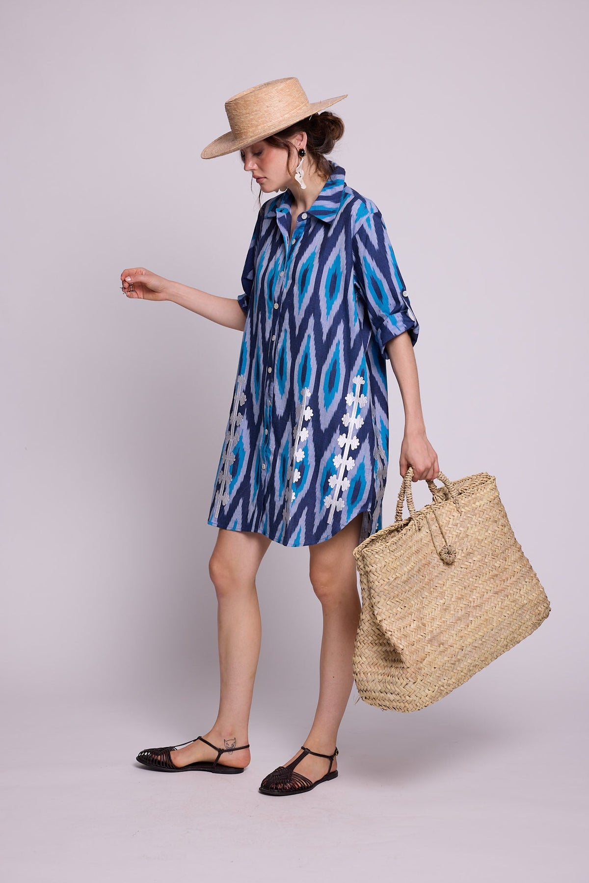 Madu Nyali Chemisier in XS/S BLUE - Sustainable Fashion by KLEED LOUNGEWEAR