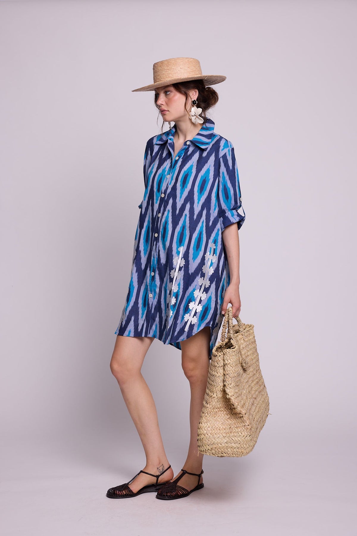 Madu Nyali Chemisier in XS/S BLUE - Sustainable Fashion by KLEED LOUNGEWEAR