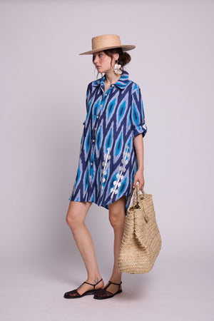 Madu Nyali Chemisier in XS/S BLUE - Sustainable Fashion by KLEED LOUNGEWEAR