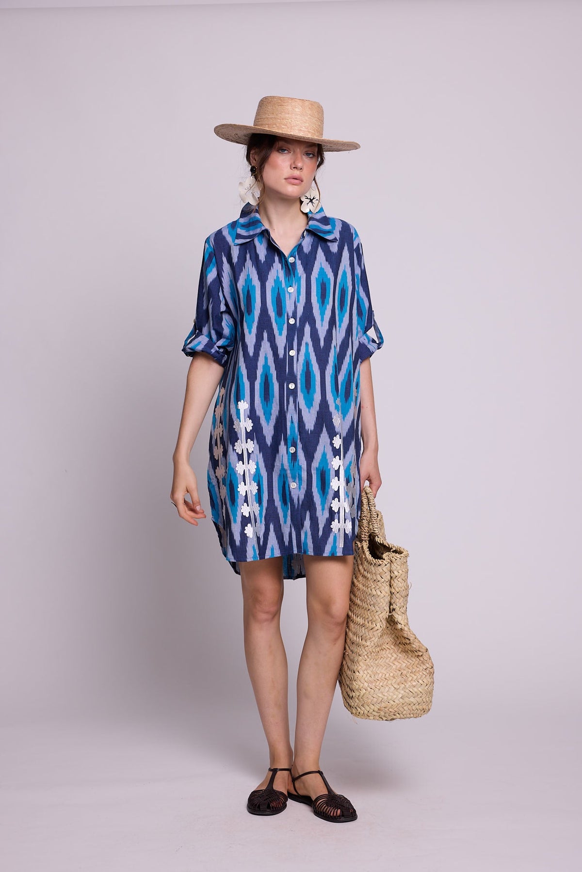 Madu Nyali Chemisier in XS/S BLUE - Sustainable Fashion by KLEED LOUNGEWEAR