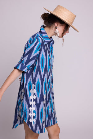 Madu Nyali Chemisier in XS/S BLUE - Sustainable Fashion by KLEED LOUNGEWEAR
