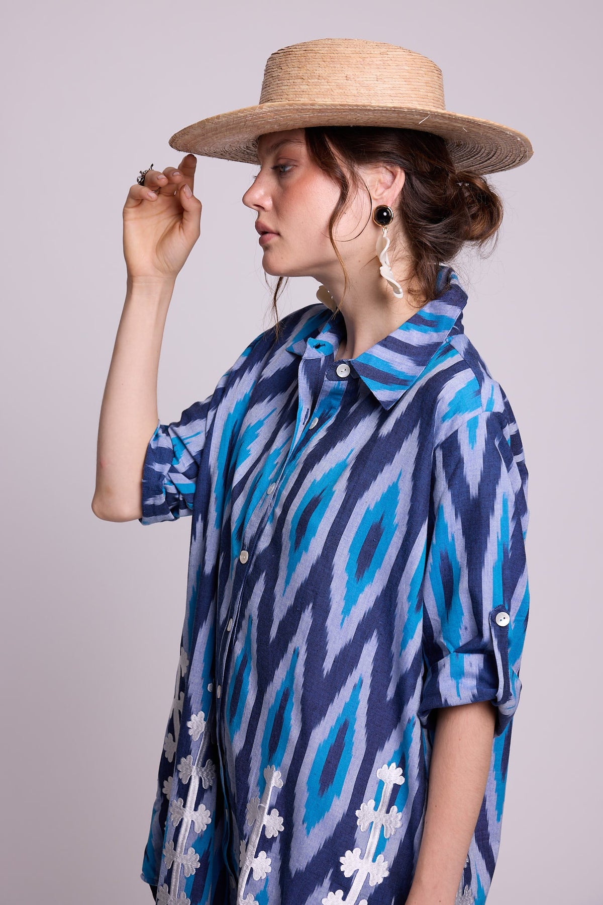 Madu Nyali Chemisier in XS/S BLUE - Sustainable Fashion by KLEED LOUNGEWEAR