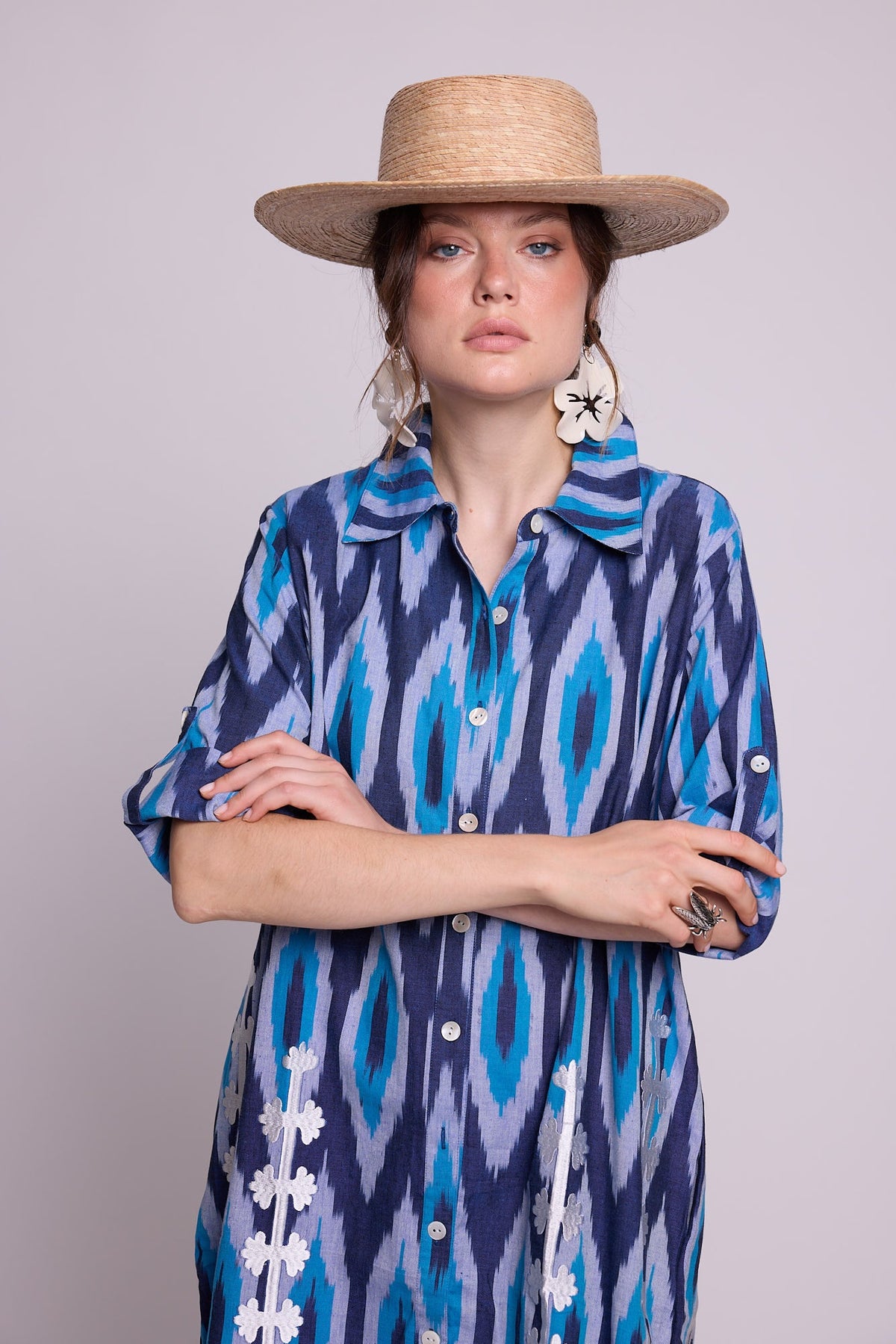 Madu Nyali Chemisier in XS/S BLUE - Sustainable Fashion by KLEED LOUNGEWEAR