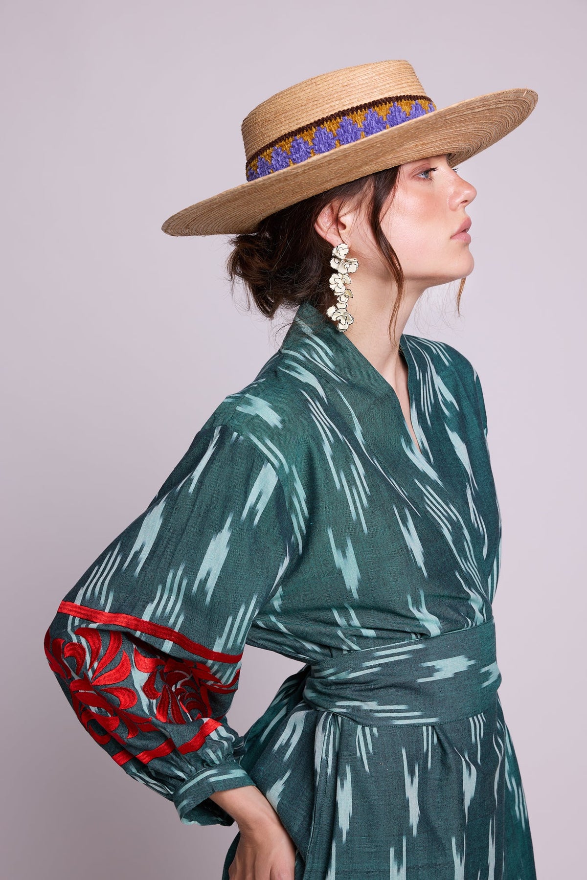 Zimbabwe Kandy Short Kimono in XS/S GREEN - Sustainable Fashion by KLEED LOUNGEWEAR