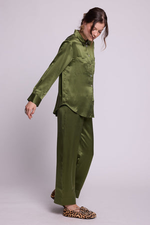 Jamun Khaki Pyjama in EXTRA SMALL KHAKI - Sustainable Fashion by KLEED LOUNGEWEAR