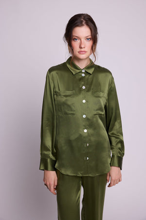 Jamun Khaki Pyjama in EXTRA SMALL KHAKI - Sustainable Fashion by KLEED LOUNGEWEAR