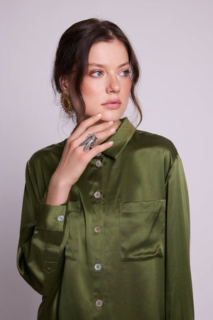 Jamun Khaki Pyjama in EXTRA SMALL KHAKI - Sustainable Fashion by KLEED LOUNGEWEAR