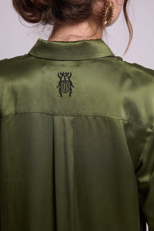 Jamun Khaki Pyjama in EXTRA SMALL KHAKI - Sustainable Fashion by KLEED LOUNGEWEAR