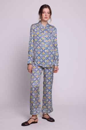 Sarason Pyjama in SMALL BLUE - Sustainable Fashion by KLEED LOUNGEWEAR