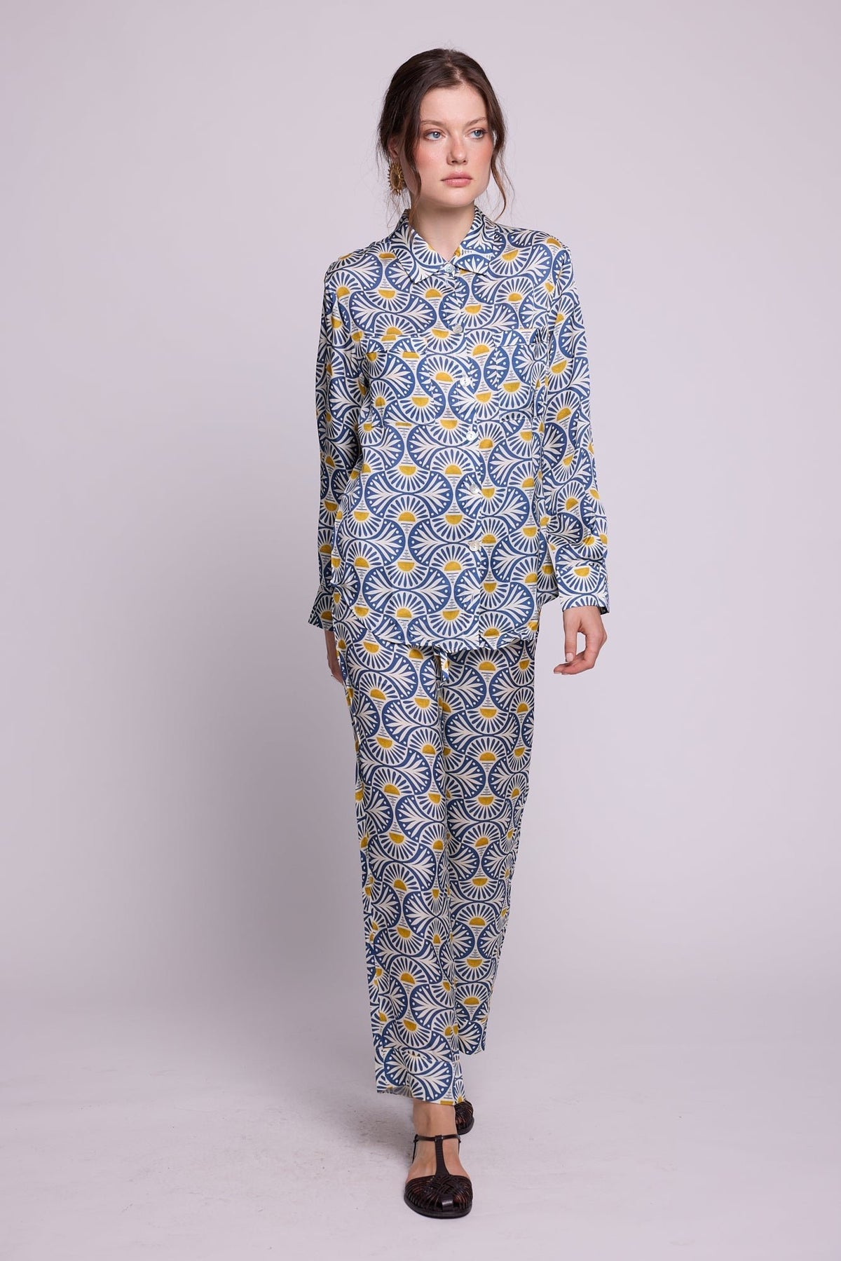 Sarason Pyjama in SMALL BLUE - Sustainable Fashion by KLEED LOUNGEWEAR