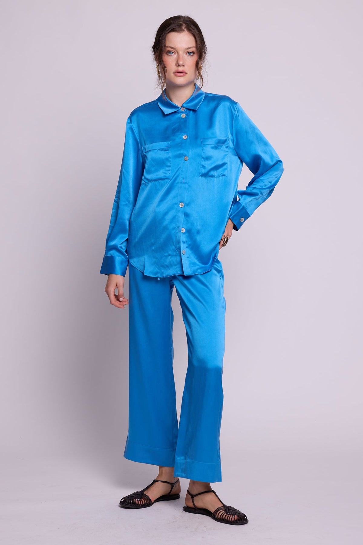 Jamun Blue Pyjama in EXTRA SMALL BLUE - Sustainable Fashion by KLEED LOUNGEWEAR