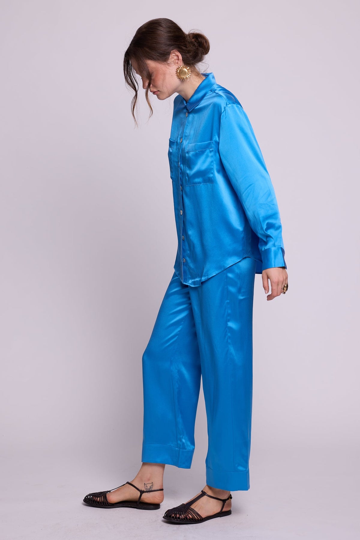 Jamun Blue Pyjama in EXTRA SMALL BLUE - Sustainable Fashion by KLEED LOUNGEWEAR