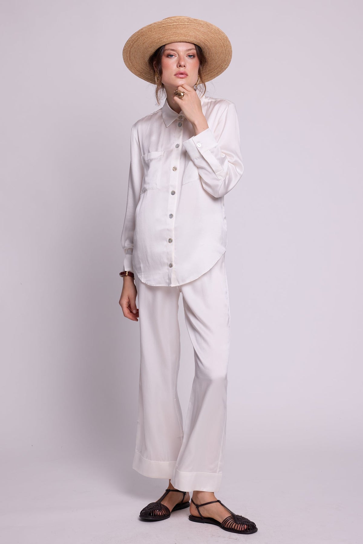 Jamun White Pyjama in EXTRA SMALL WHITE - Sustainable Fashion by KLEED LOUNGEWEAR