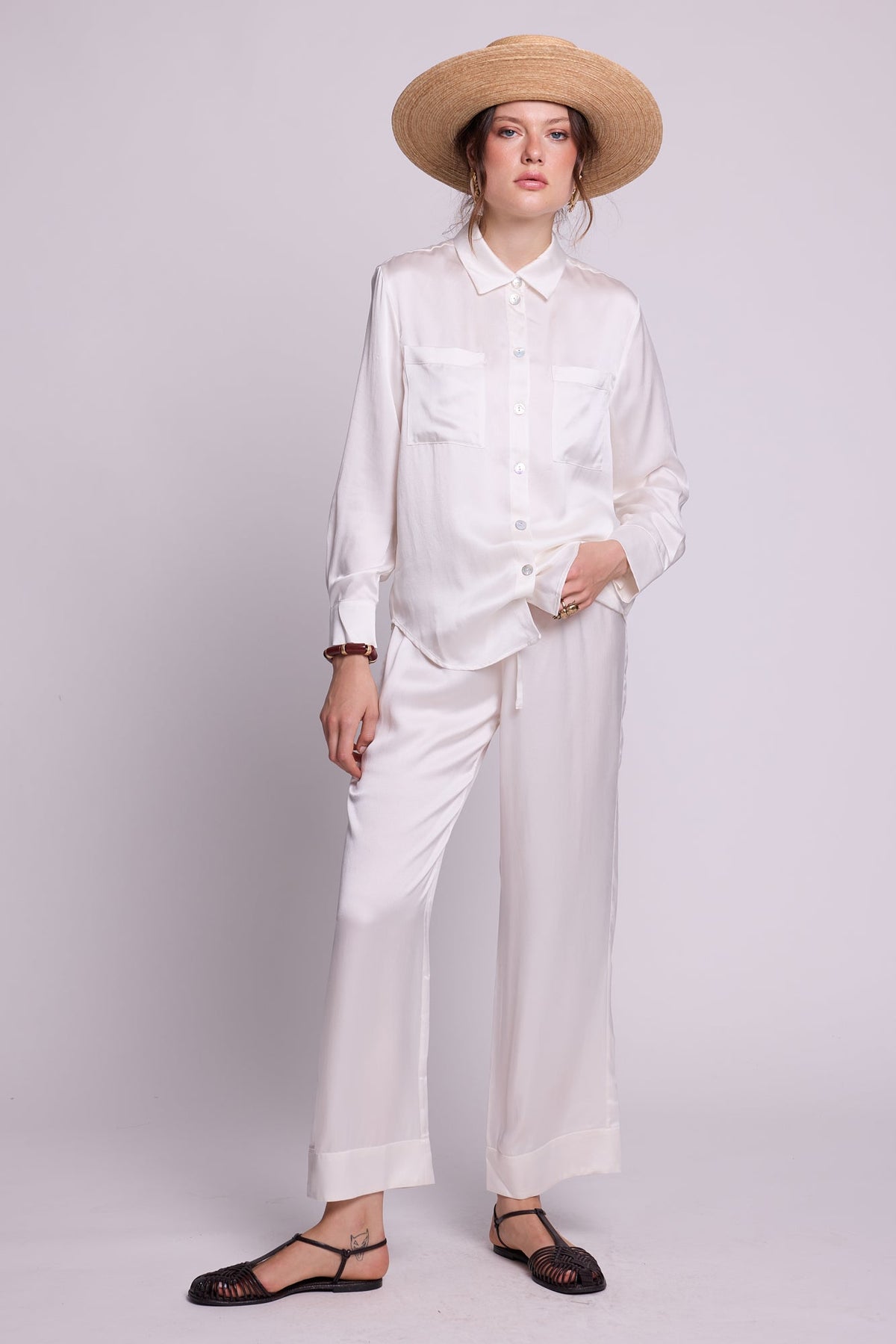 Jamun White Robe in SMALL WHITE - Sustainable Fashion by KLEED LOUNGEWEAR