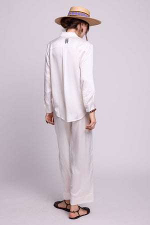 Jamun White Pyjama in EXTRA SMALL WHITE - Sustainable Fashion by KLEED LOUNGEWEAR