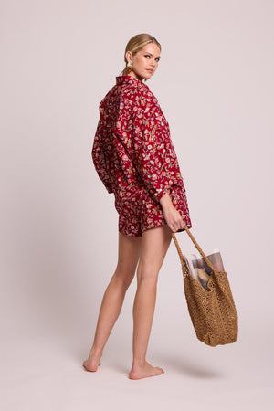 Naula Red Pyjama in XS/S RED - Sustainable Fashion by KLEED LOUNGEWEAR