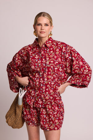 Naula Red Pyjama in XS/S RED - Sustainable Fashion by KLEED LOUNGEWEAR