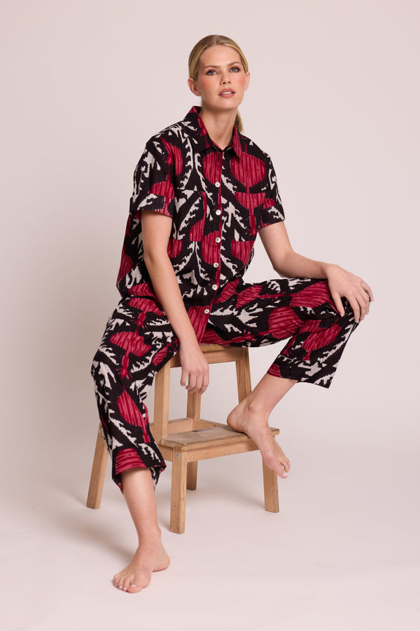 Yala Red Pyjama in EXTRA SMALL RED - Sustainable Fashion by KLEED LOUNGEWEAR