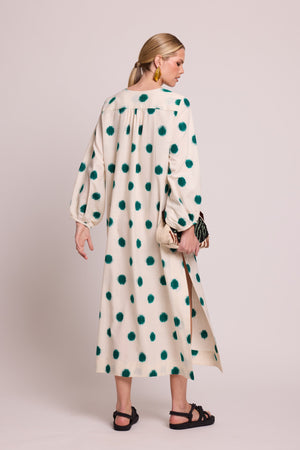 Nagar Green Kaftan in XS/S GREEN - Sustainable Fashion by KLEED LOUNGEWEAR