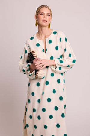 Nagar Green Kaftan in XS/S GREEN - Sustainable Fashion by KLEED LOUNGEWEAR