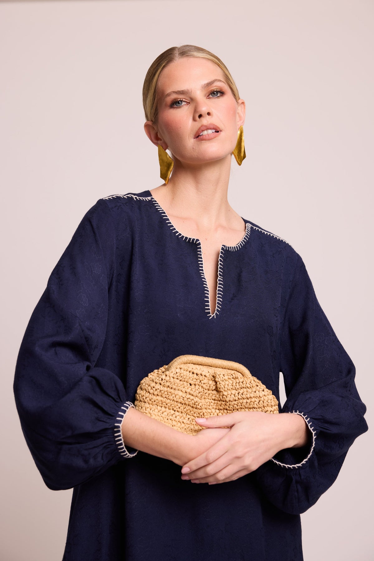 Komari Blue Kaftan in XS/S BLUE - Sustainable Fashion by KLEED LOUNGEWEAR
