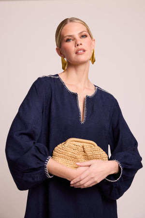Komari Blue Kaftan in XS/S BLUE - Sustainable Fashion by KLEED LOUNGEWEAR