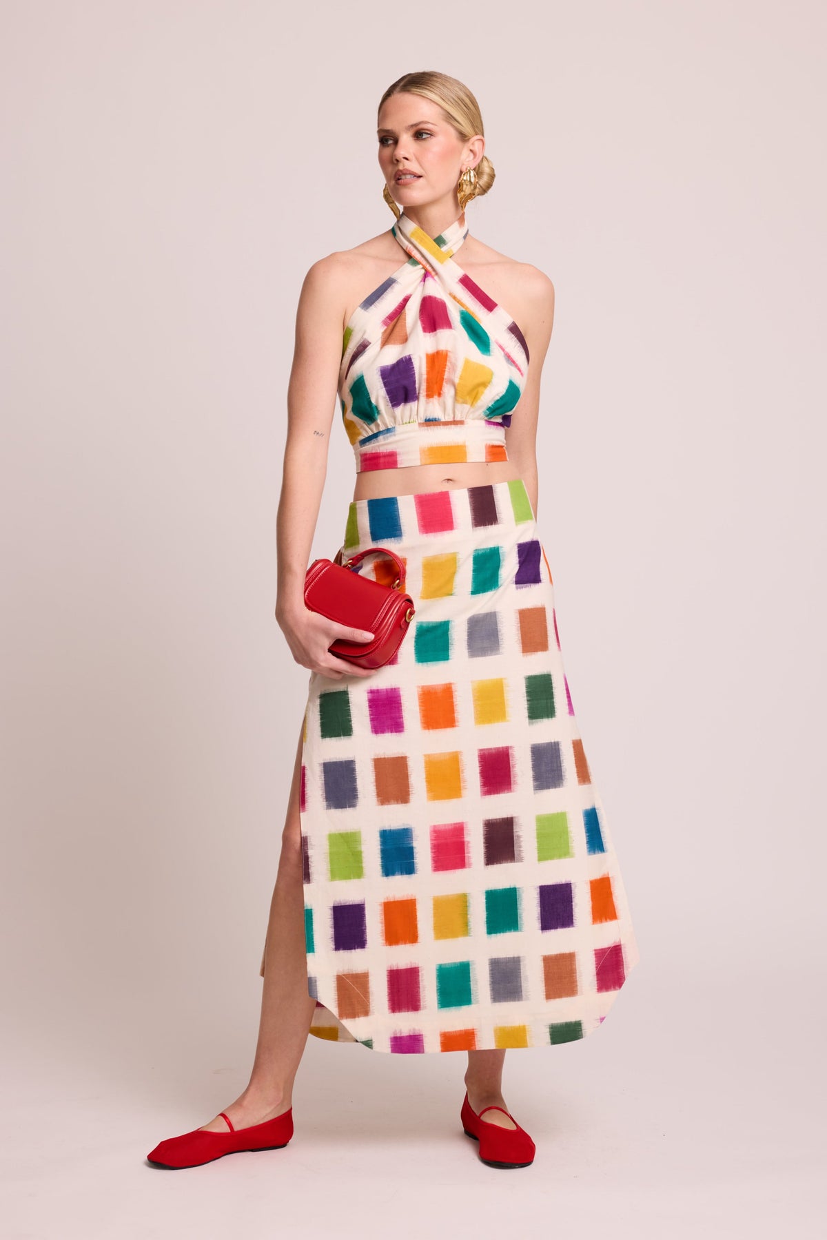 Leela Squares Set in SMALL MULTI - COLOR - Sustainable Fashion by KLEED LOUNGEWEAR