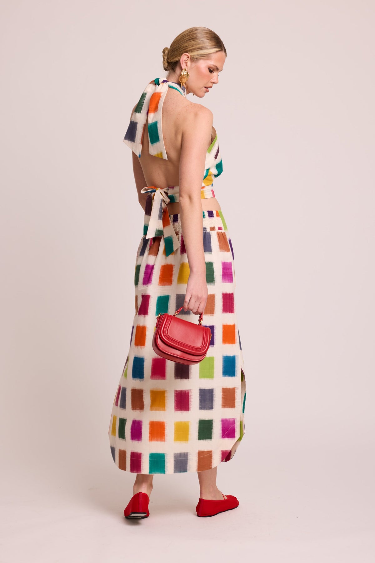 Leela Squares Set in SMALL MULTI - COLOR - Sustainable Fashion by KLEED LOUNGEWEAR